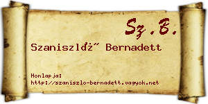 Szaniszló Bernadett névjegykártya