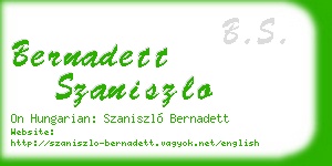 bernadett szaniszlo business card
